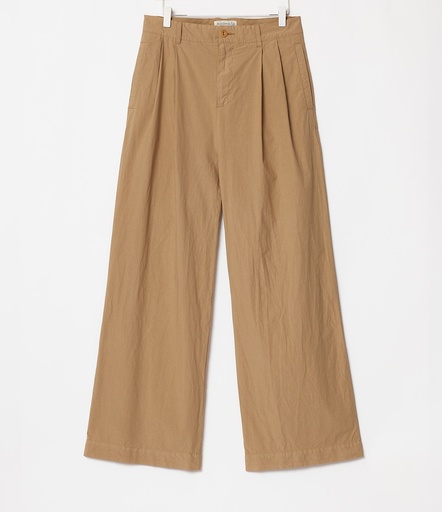GOOD BASICS | PANTS04 women's wide pants, organic cotton poplin, 3,5oz/sq.yd., relaxed fit  16 khaki