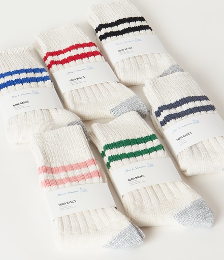 GOOD BASICS | GS05 socks striped  0265 nature/denim blue
