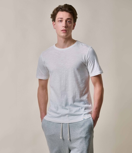 Merz b. Schwanen | SCT04 Slub Pima Cotton T-Shirt  01 white