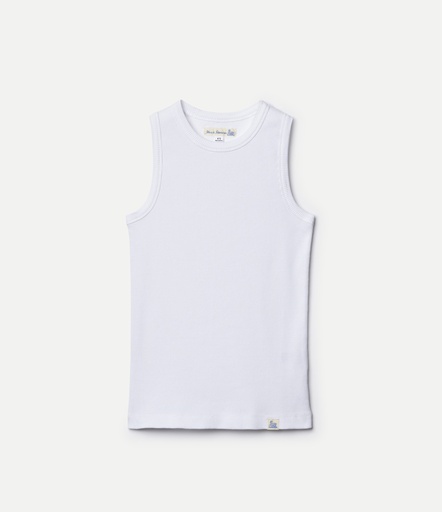 Merz b. Schwanen | WRIBTANK01 Iconic Ribbed Cotton Women's Tank Top  01 white