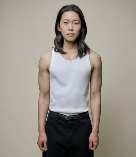 Merz b. Schwanen | RIBTANK01 Iconic Ribbed Cotton Tank Top  01 white