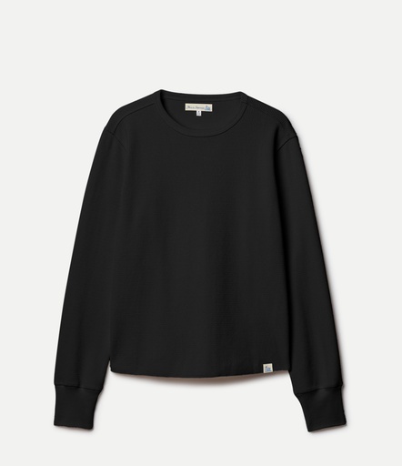 Merz b. Schwanen | THERMAL01 men's thermal longsleeve, organic cotton thermal structure, 10,7oz/sq.yd., classic fit  99 deep black