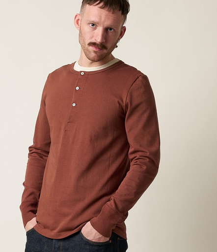 THE ORIGINALS | 206 men’s loopwheeled henley, 7,2oz/sq.yd., classic fit  13 tan